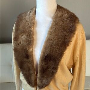 Luxurious Cashmere and Mink Vintage 1950s Women's Cardigan by Bernhard Altman
